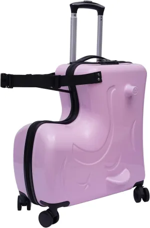 20 Inch Kids Ride-On Suitcase with Wheels - Children's Travel Trolley Luggage - Thickening Aluminum Tie Rod - 110lb Load Capacity - Suitable for Boys and Girls Aged 2-6 Years