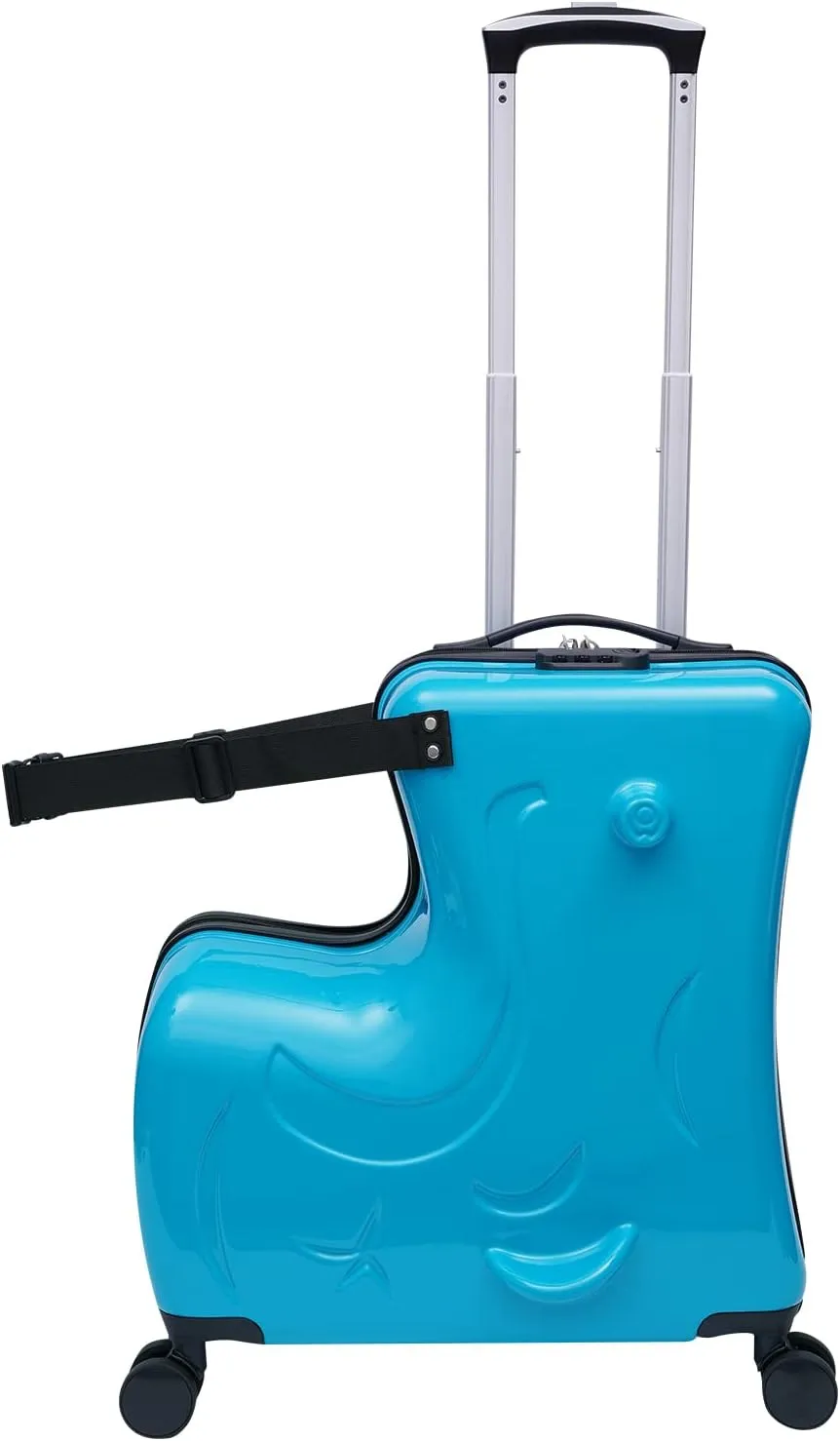 20 Inch Kids Ride-On Suitcase with Wheels - Children's Travel Trolley Luggage - Thickening Aluminum Tie Rod - 110lb Load Capacity - Suitable for Boys and Girls Aged 2-6 Years