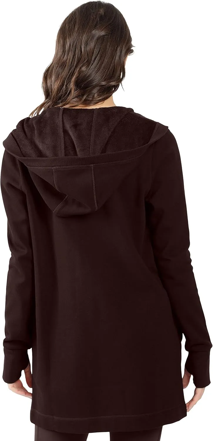 90 Degree By Reflex Heavy Fleece Open Hooded Cardigan