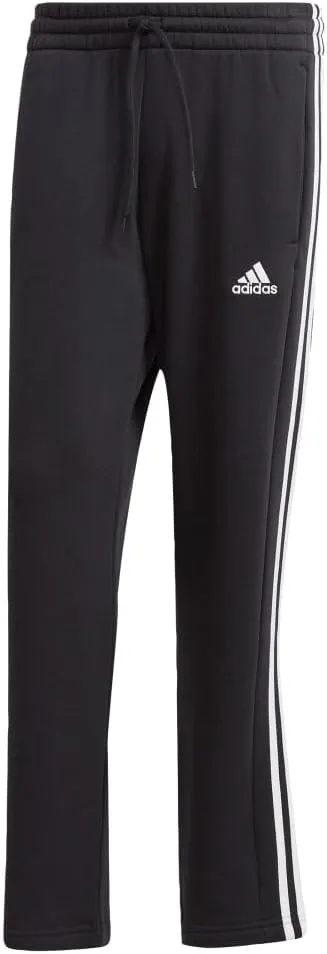adidas Men's Essentials Fleece Open Hem 3-Stripes Pants