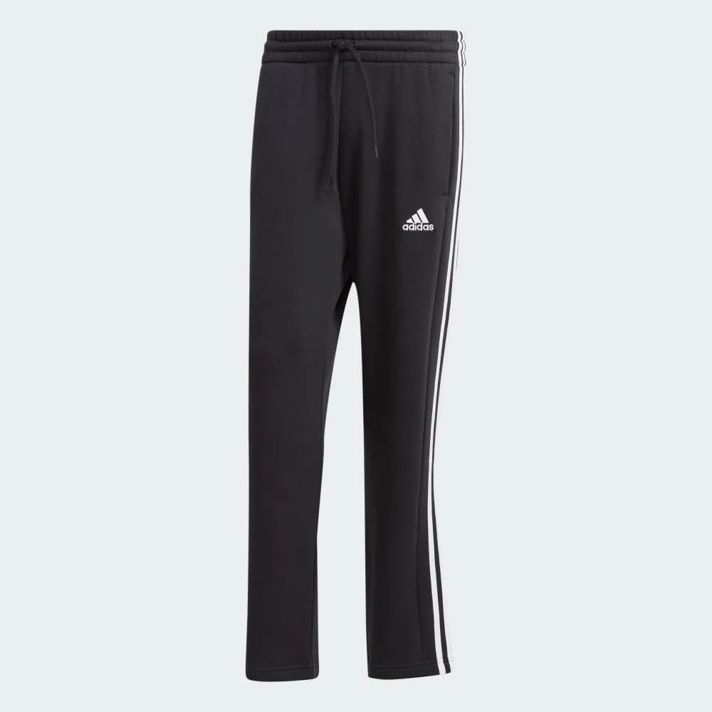 adidas Men's Essentials Fleece Open Hem 3-Stripes Pants