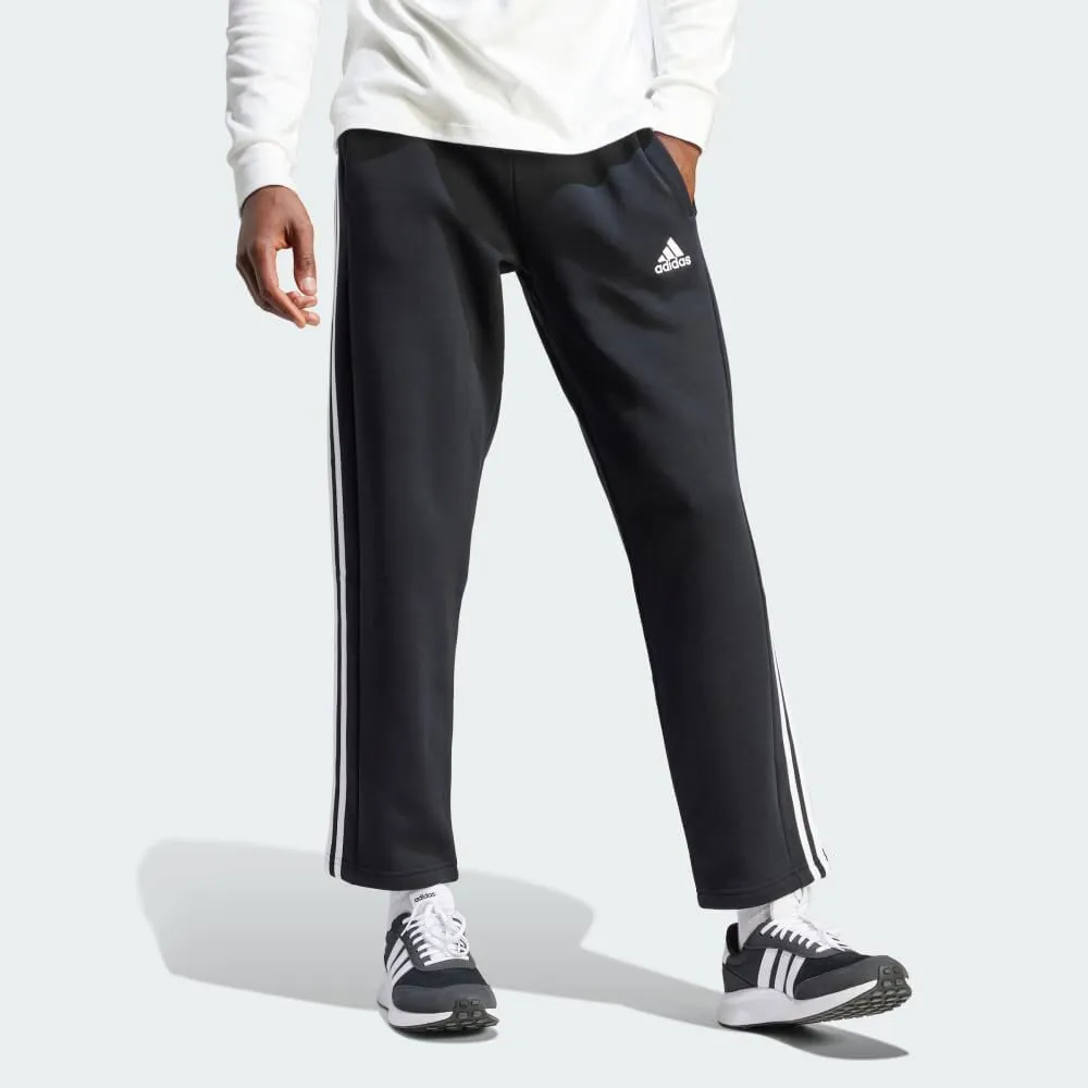 adidas Men's Essentials Fleece Open Hem 3-Stripes Pants