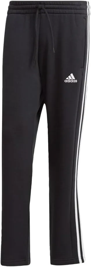 adidas Men's Essentials Fleece Open Hem 3-Stripes Pants