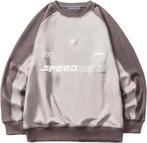 Aelfric Eden Oversized Sweatshirt Vintage Crewneck Sweatshirts Casual Long Sleeve Suede Pullover