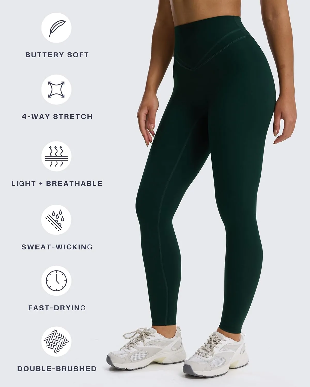 Aoxjox High Waisted Workout Siren Leggings for Women Hidden Scrunch Butt Lifting Tummy Control Yoga Pants 26"