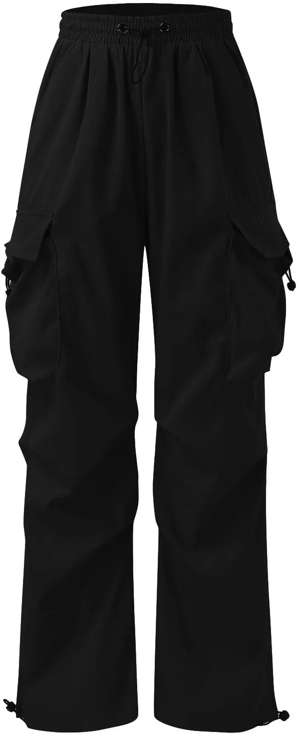 Baggy Cargo Pants for Men Y2k Gothic Streetwear Straight Wide Leg Cargo Pant Athletic Loose Fit Hip Hop Sweatpant with Pocket