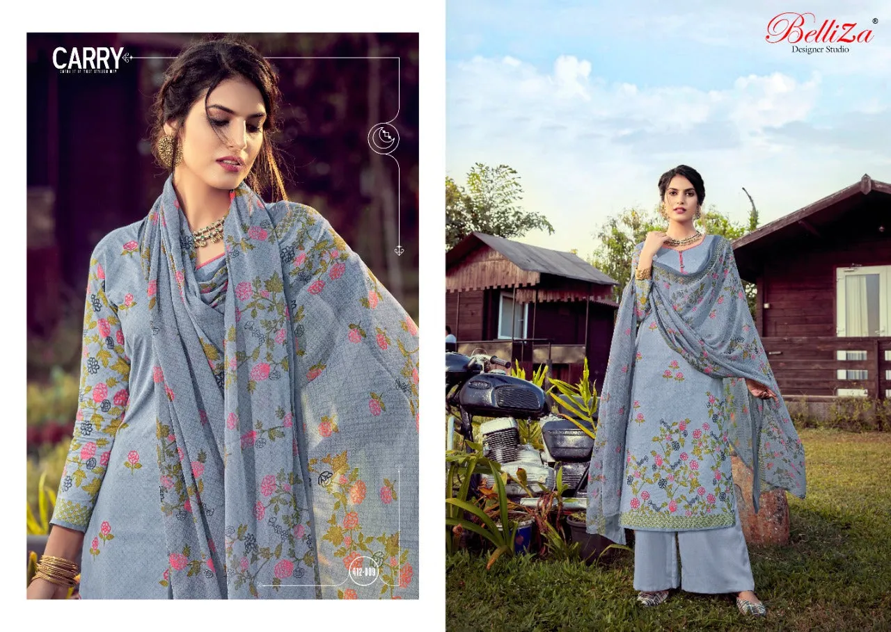Belliza Designer Studio Nazrana Pure Cotton Digital Printed Stylish Suits