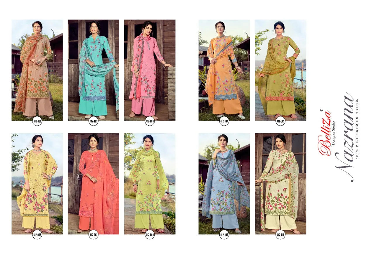 Belliza Designer Studio Nazrana Pure Cotton Digital Printed Stylish Suits