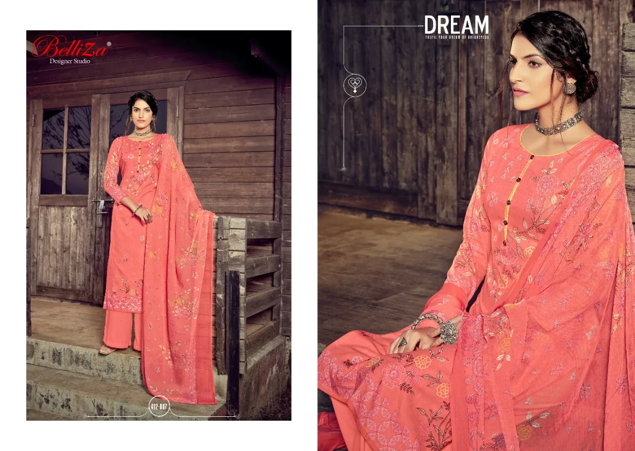 Belliza Designer Studio Nazrana Pure Cotton Digital Printed Stylish Suits