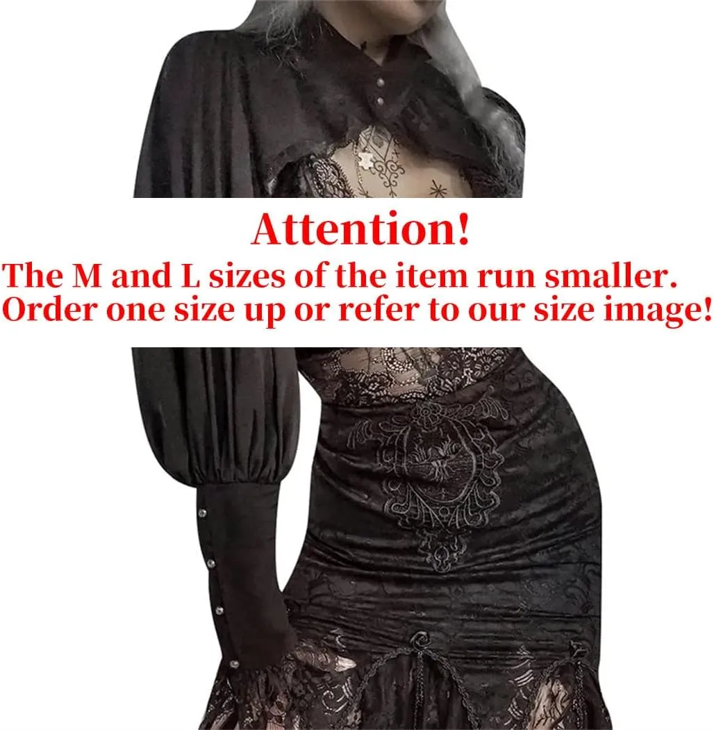 Bolero Shrug Top Trad Goth Black Shawls and Wraps for Evening Dresses Short Cardigan