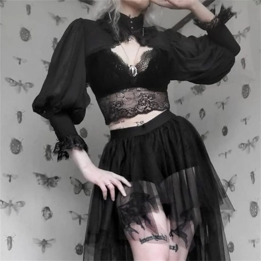 Bolero Shrug Top Trad Goth Black Shawls and Wraps for Evening Dresses Short Cardigan