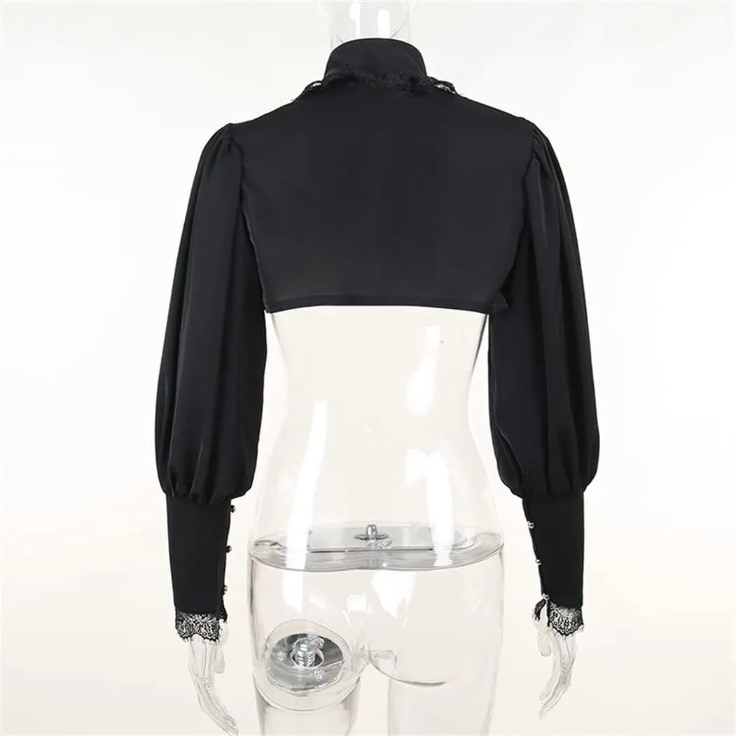 Bolero Shrug Top Trad Goth Black Shawls and Wraps for Evening Dresses Short Cardigan