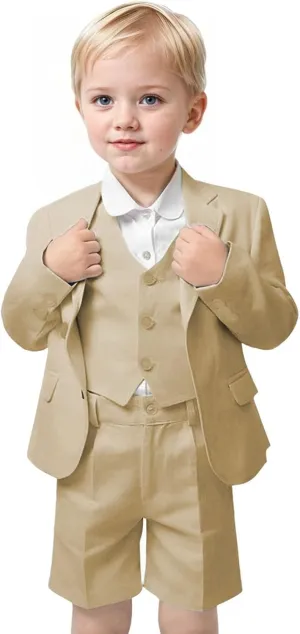 Boys Formal Suit Piece Slim Fit Boys Suit Tuxedos for Wedding Short Pants Suits for Teens Homecoming
