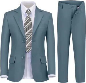 Boy's Suit 5pcs Tuxedo Suit for Toddler Set Formal Slim Fit Jacket Pants Shirt Dress Ring Bearer Outfit for Kids with Tie