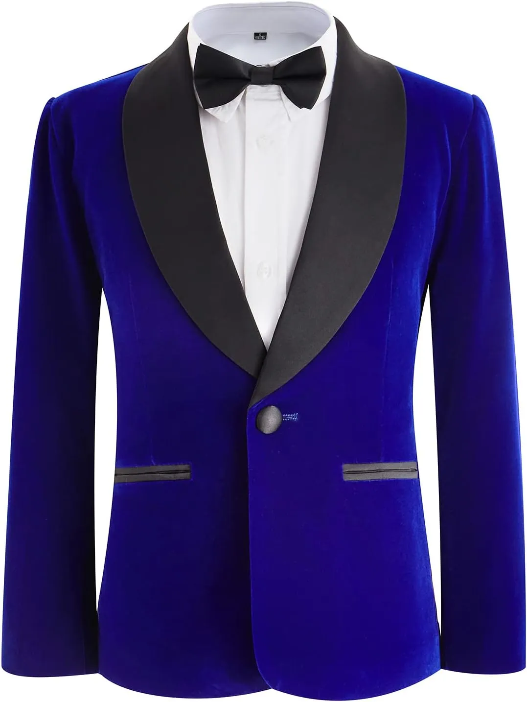 Boys Tuxedo Suit 3 Pieces Kids Formal Slim Fit Velvet Suits Set for Wedding Prom Party