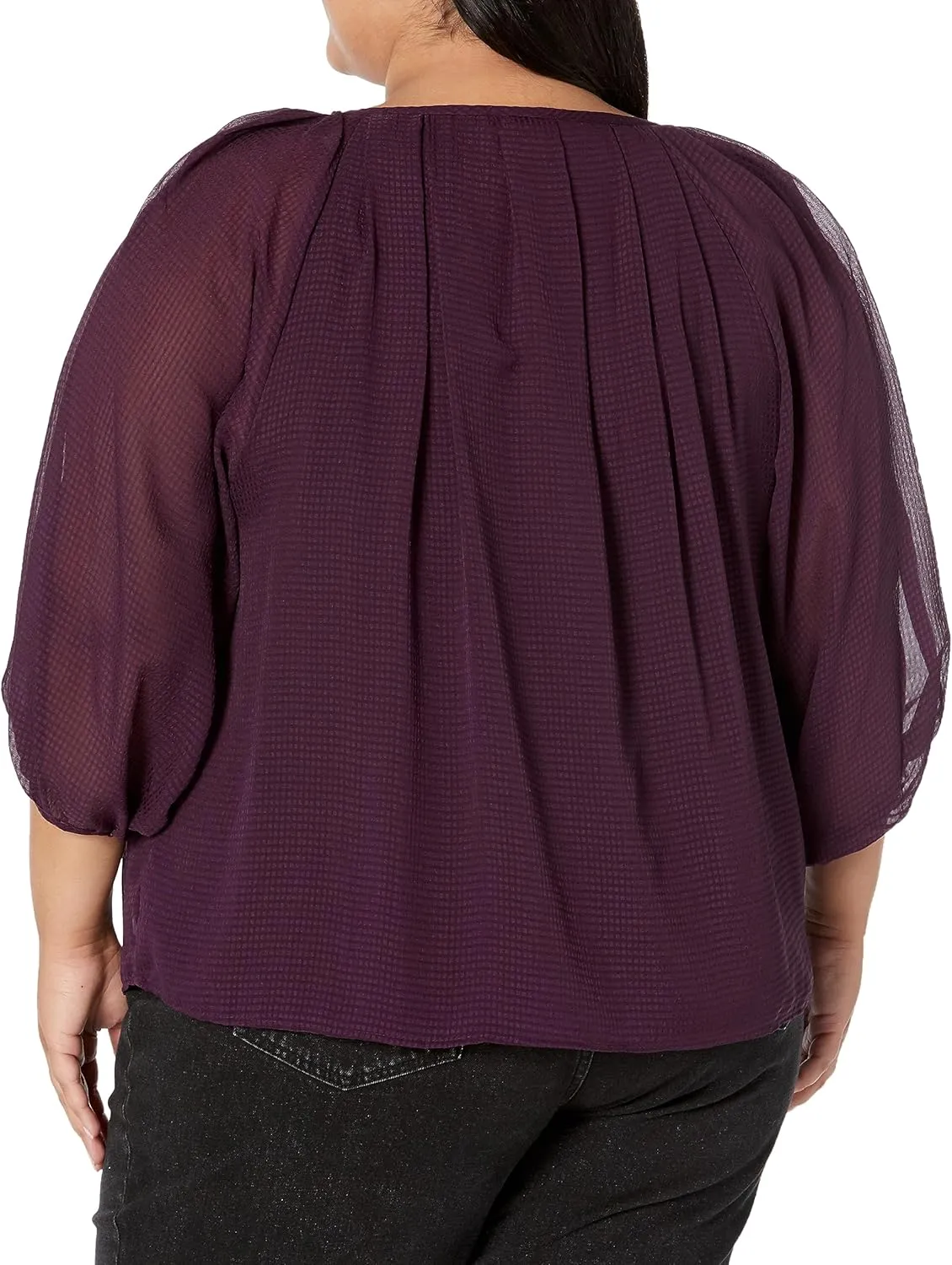 Calvin Klein Women's Cinched Sleeve Blouse