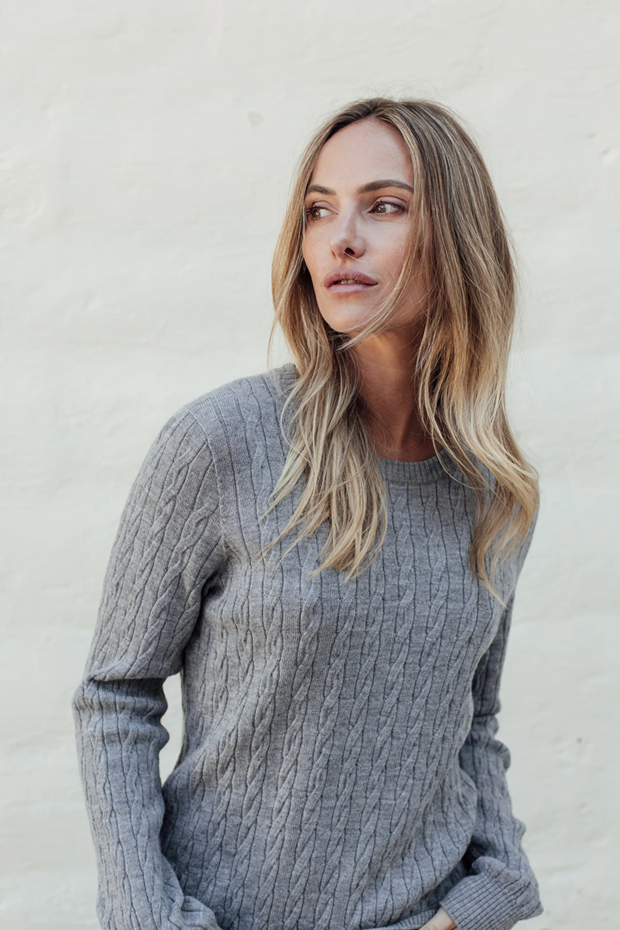 Classic Cable Merino Jersey - Ash Marle