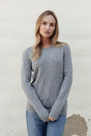 Classic Cable Merino Jersey - Ash Marle