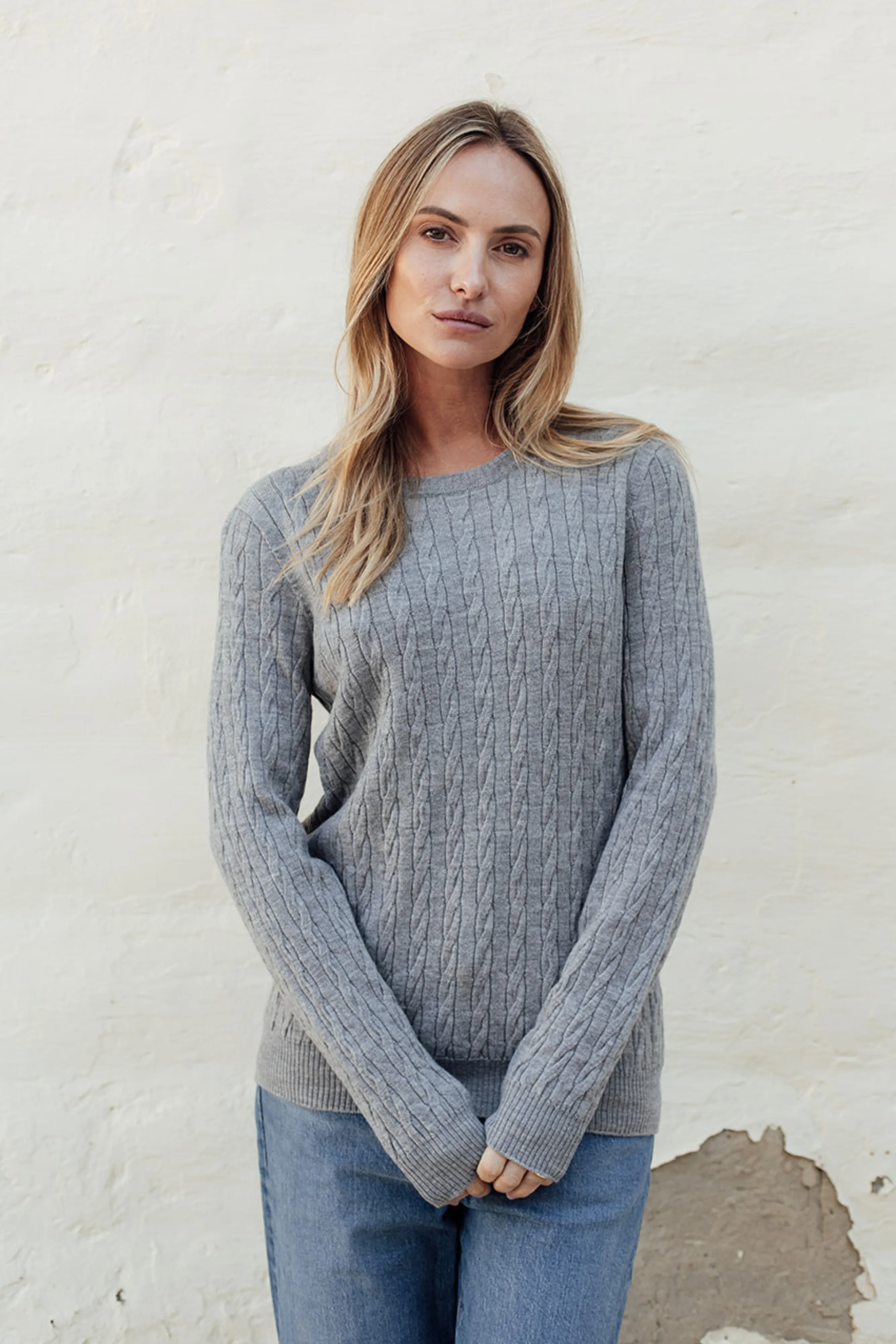 Classic Cable Merino Jersey - Ash Marle