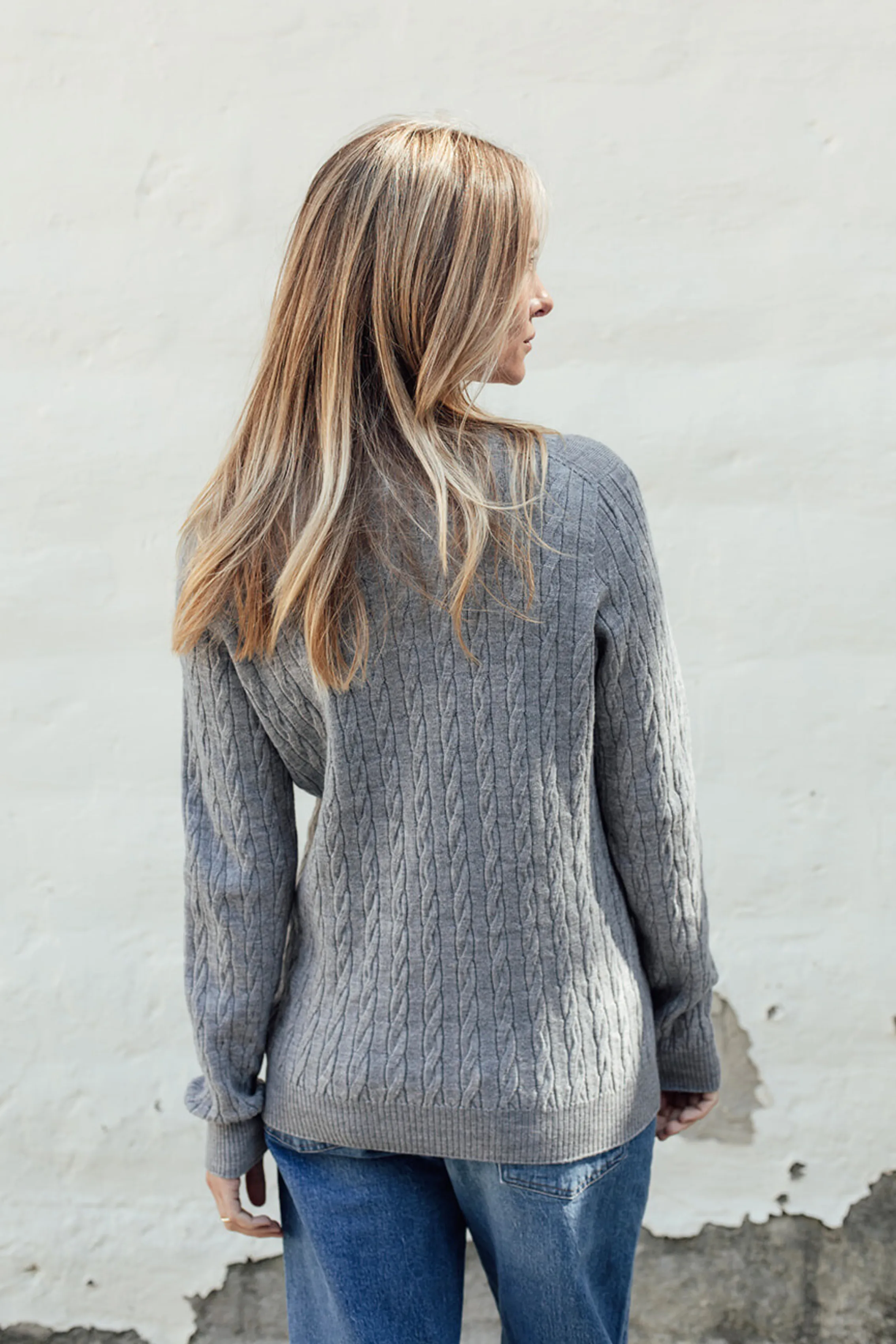 Classic Cable Merino Jersey - Ash Marle