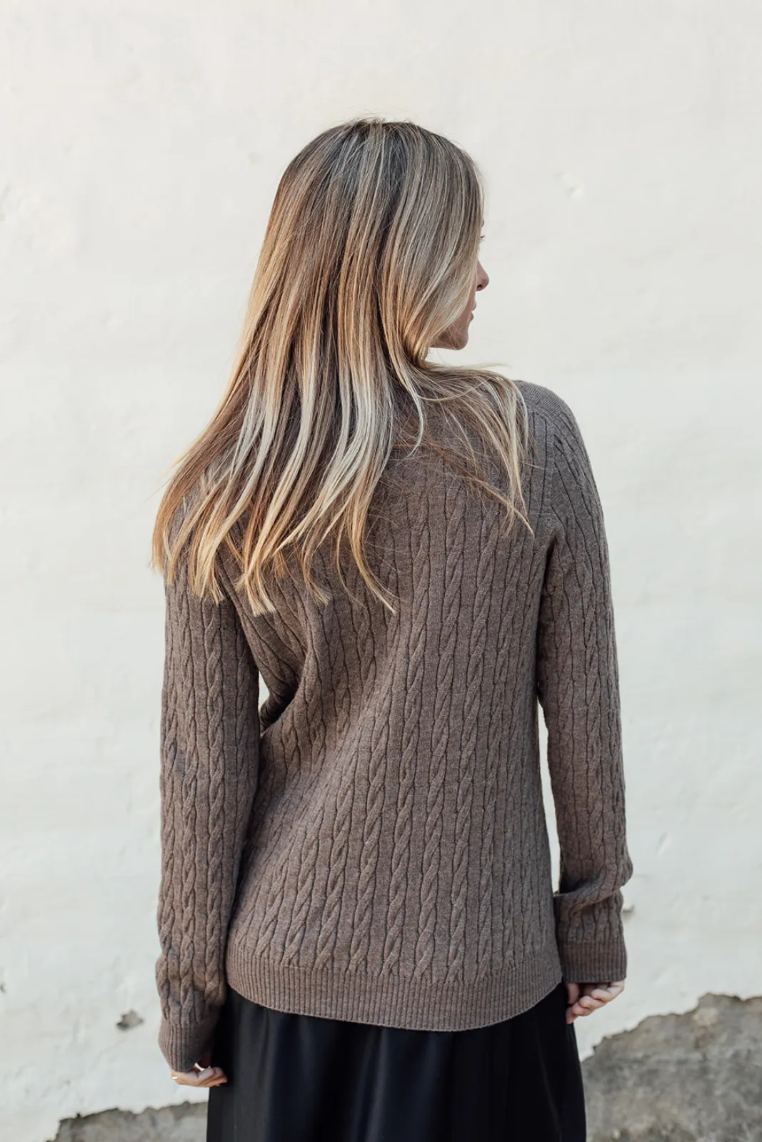 Classic Cable Merino Jersey - Cinnamon