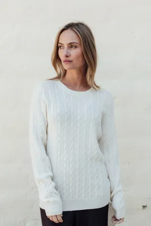 Classic Cable Merino Jersey - Natural