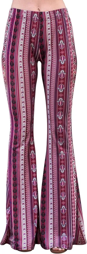 Daisy Del Sol High Waist Comfy Stretch Boho 70s Bell Bottom Fit to Flare Lounge Yoga Pants