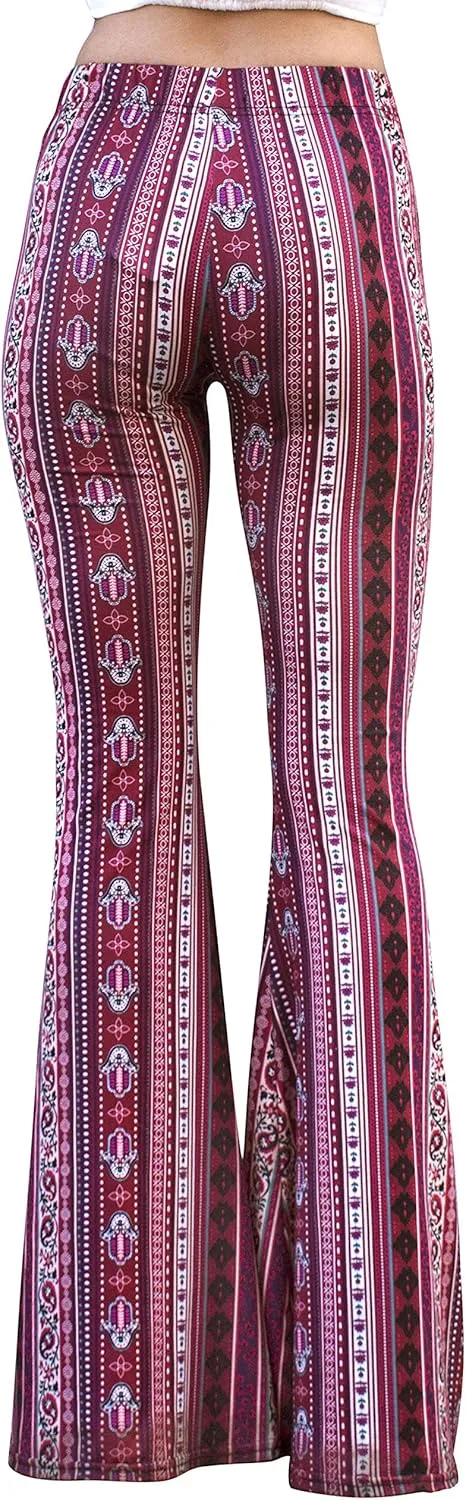 Daisy Del Sol High Waist Comfy Stretch Boho 70s Bell Bottom Fit to Flare Lounge Yoga Pants