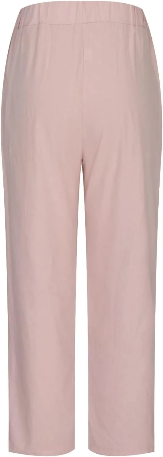 DASAYO Linen Pants Linen Elastic Waist Casaul Loose Fit Trousers Ladies Beach Pants with Pockets Summer Outfits Fashion 2025