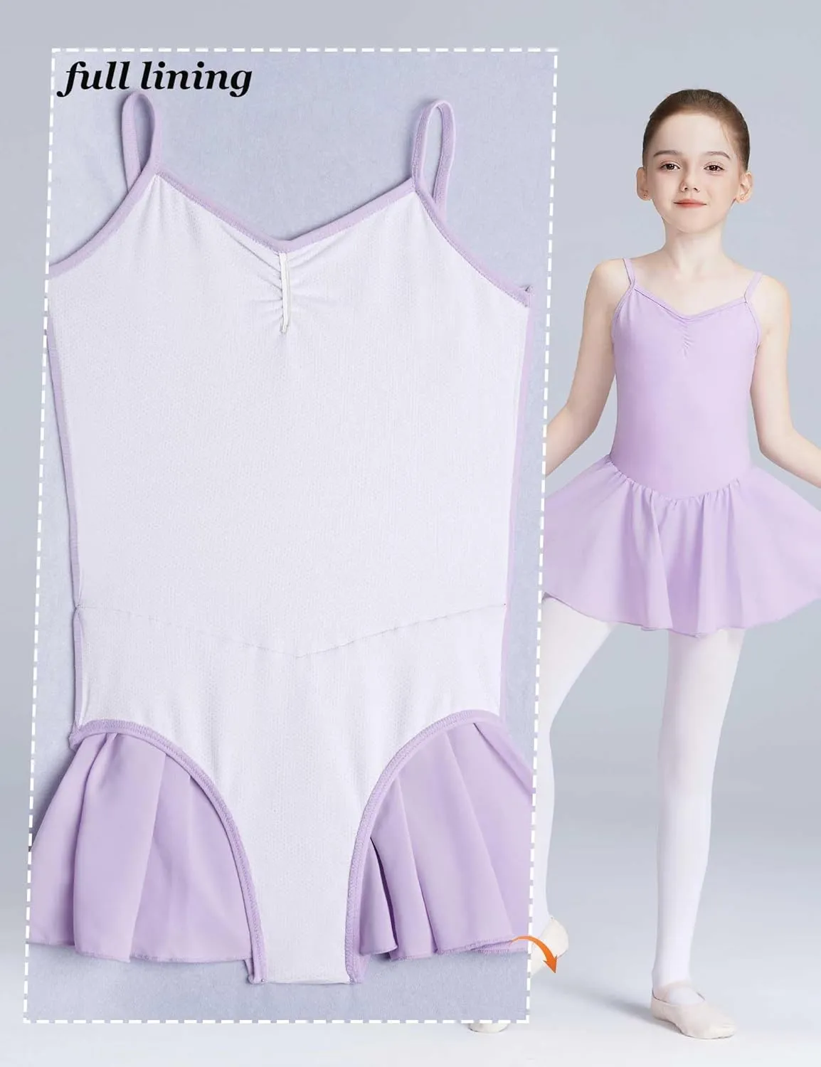 Daydance Skirted Leotards Girls Short Sleeve Leotard Dress for Ballet, Dance