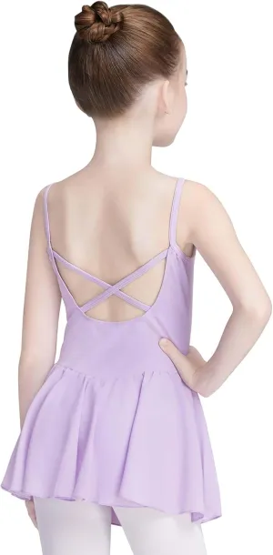 Daydance Skirted Leotards Girls Short Sleeve Leotard Dress for Ballet, Dance