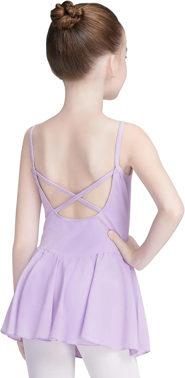 Daydance Skirted Leotards Girls Short Sleeve Leotard Dress for Ballet, Dance