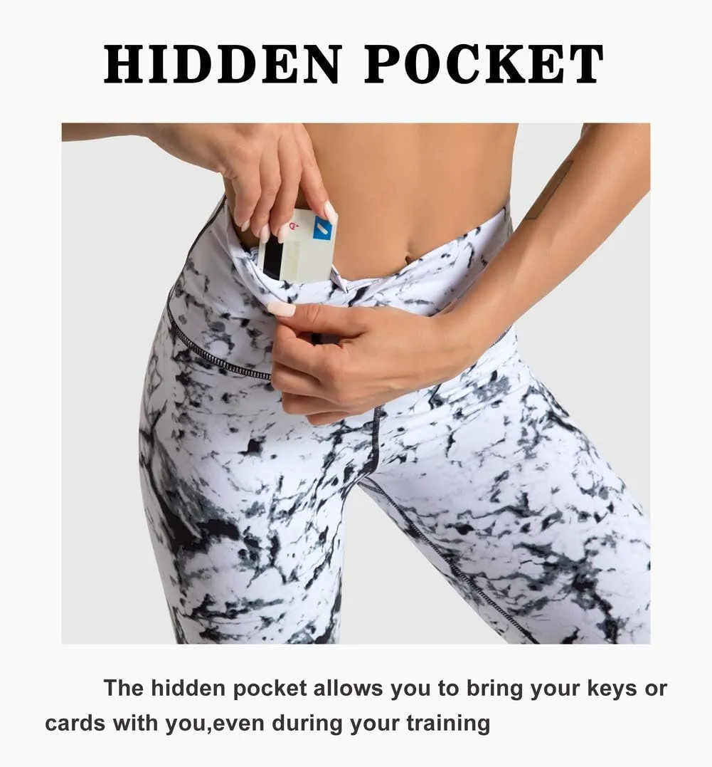 Dragon Fit Compression Yoga Pants with Inner Pockets in High Waist Athletic Pants Tummy Control Stretch Workout Yoga Legging