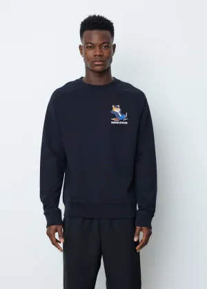 Dressed Fox Print Clean Sweatshirt