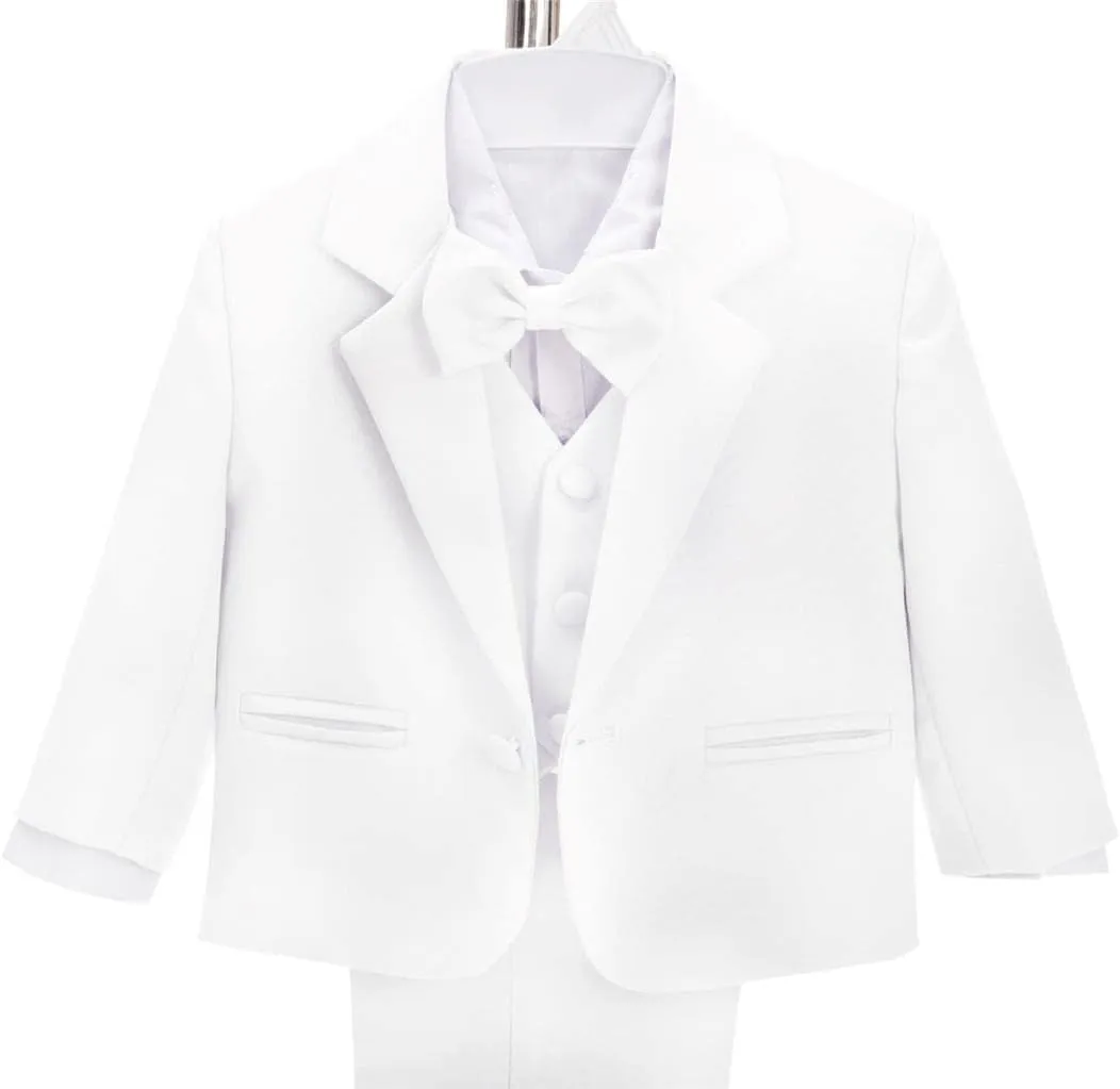 Dressy Daisy Baby Toddler Boy 5 Pcs Set Formal Tuxedo Suits No Tail Wedding Christening Baptism Outfits
