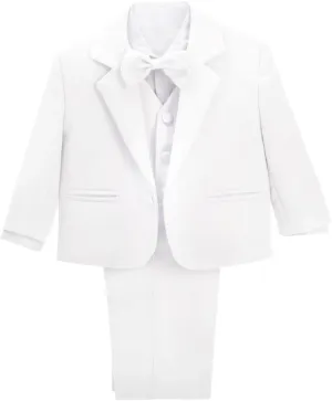 Dressy Daisy Baby Toddler Boy 5 Pcs Set Formal Tuxedo Suits No Tail Wedding Christening Baptism Outfits