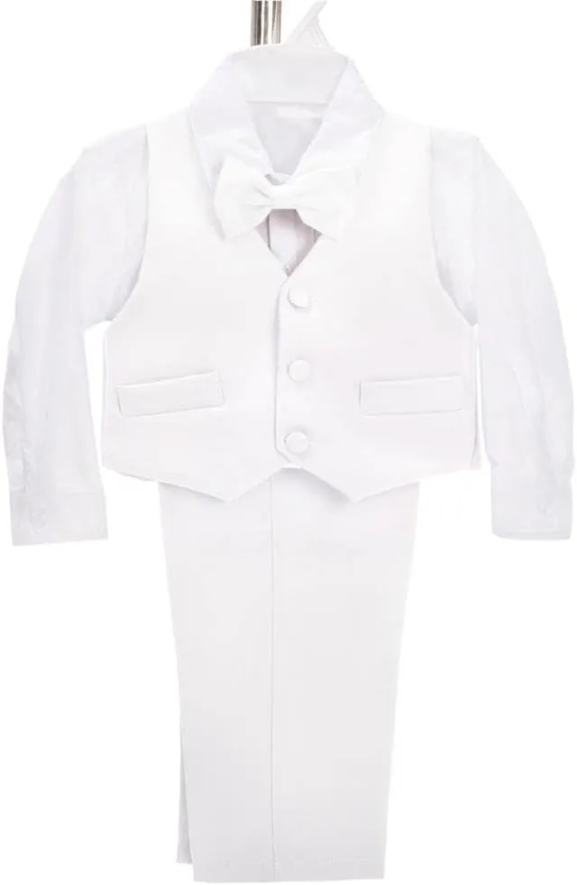 Dressy Daisy Baby Toddler Boy 5 Pcs Set Formal Tuxedo Suits No Tail Wedding Christening Baptism Outfits