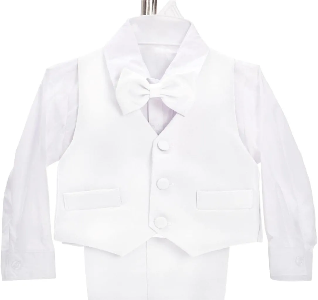 Dressy Daisy Baby Toddler Boy 5 Pcs Set Formal Tuxedo Suits No Tail Wedding Christening Baptism Outfits