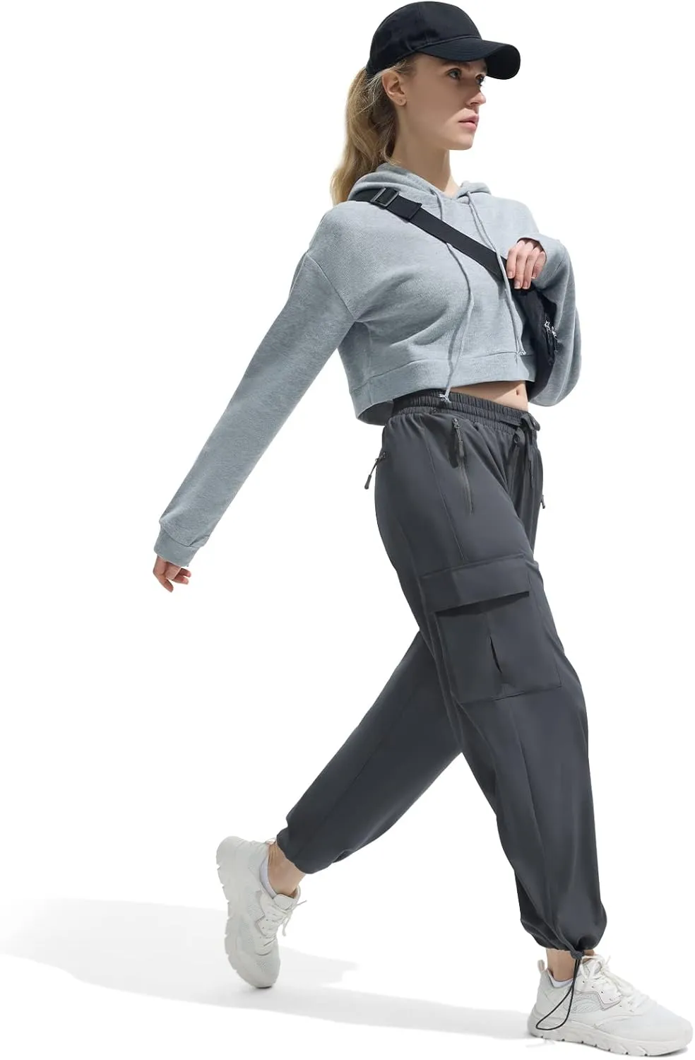 FARUNGS Quick Dry Cargo Pants Lightweight Tactical Hiking Pants with 5 Pockets for Women,Stretchy Waist and Water Resistant