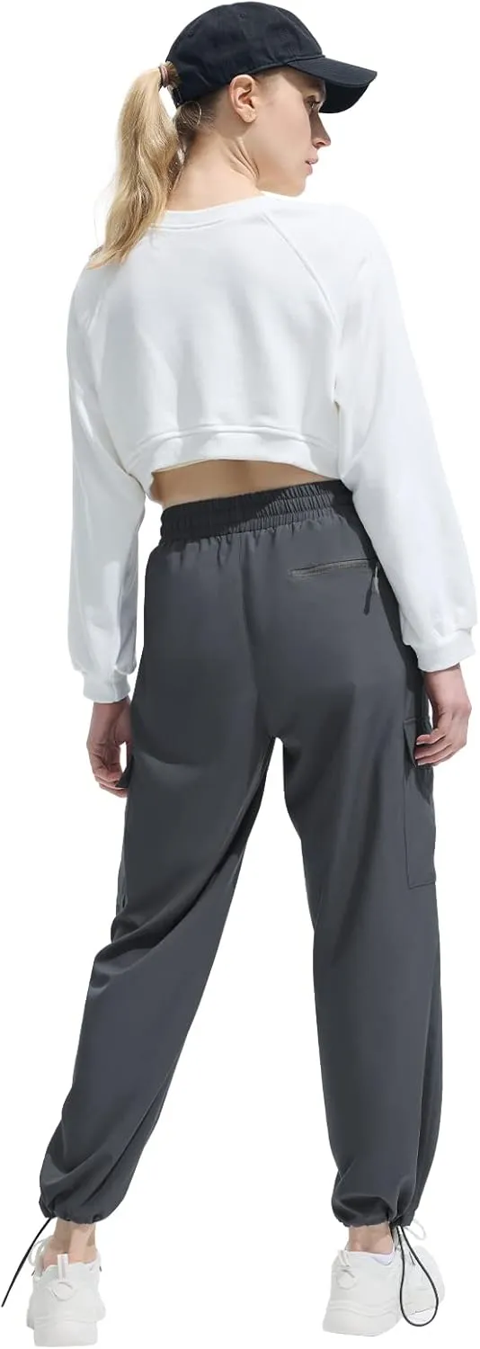 FARUNGS Quick Dry Cargo Pants Lightweight Tactical Hiking Pants with 5 Pockets for Women,Stretchy Waist and Water Resistant