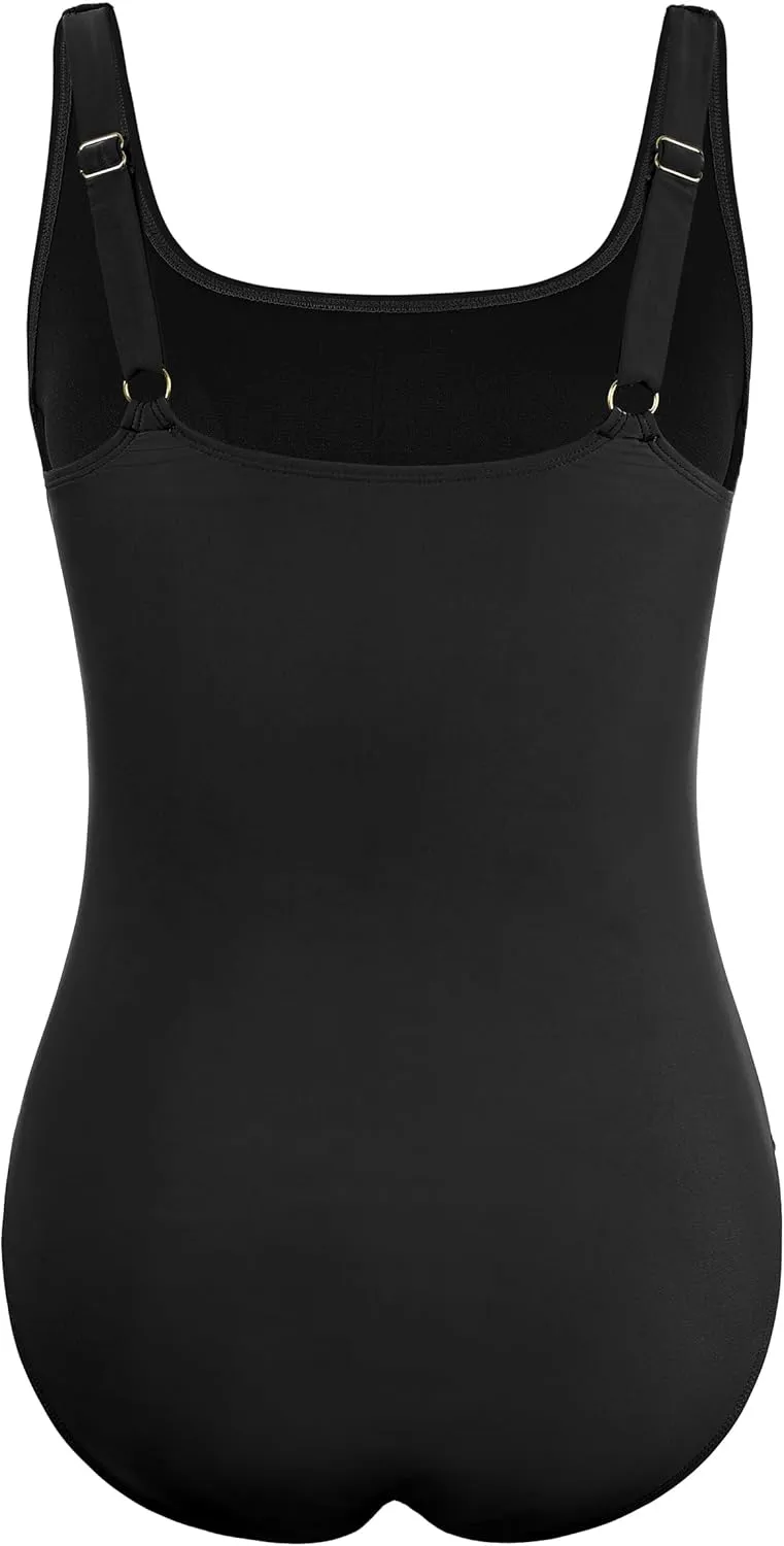 Firpearl Underwire Swimsuits for Women Ruched Tummy Control Long Torso One Piece Bathing Suits Push Up Modest Swimwear