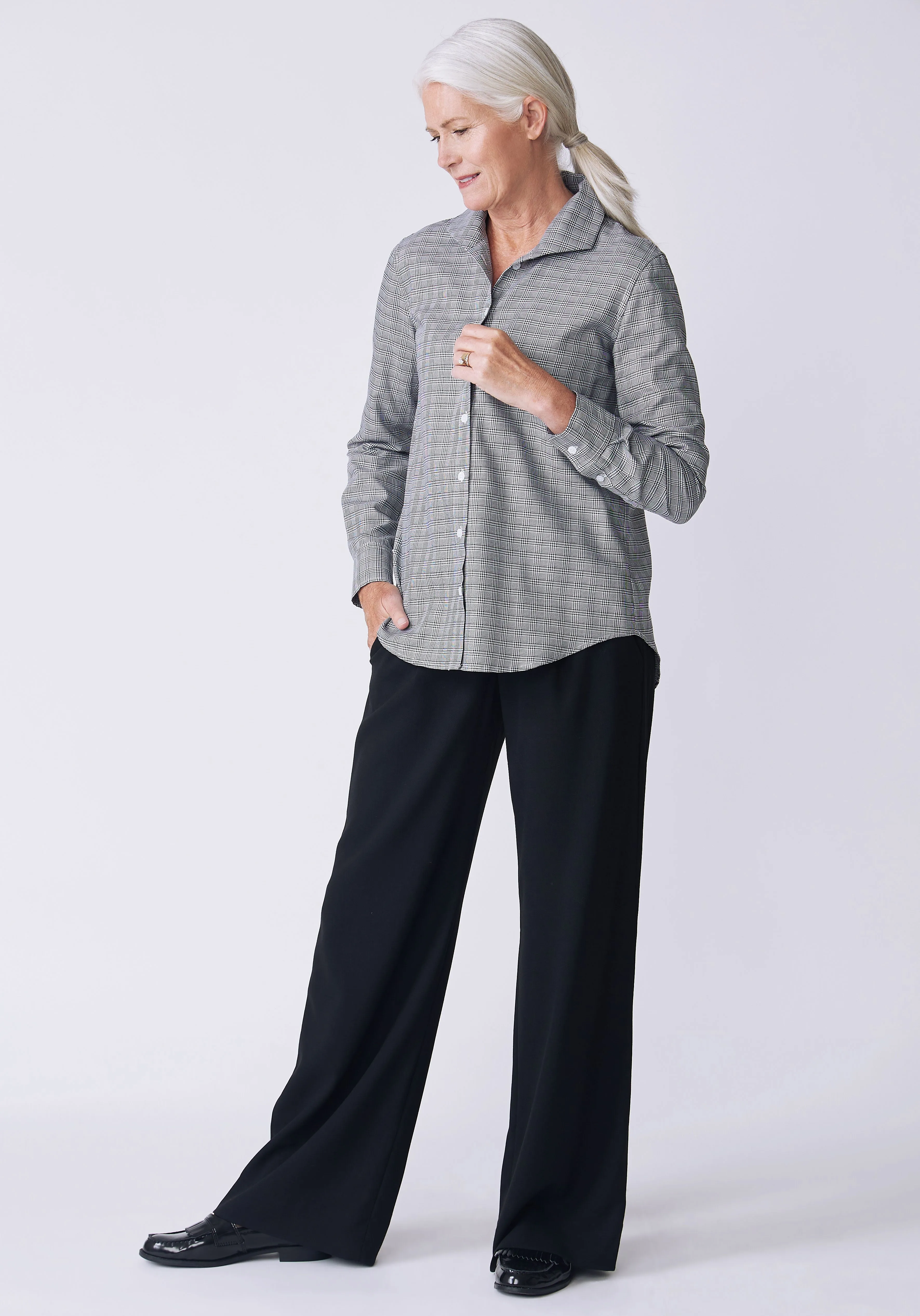 Ginna Box Pleat Shirt - Soft Glen Plaid