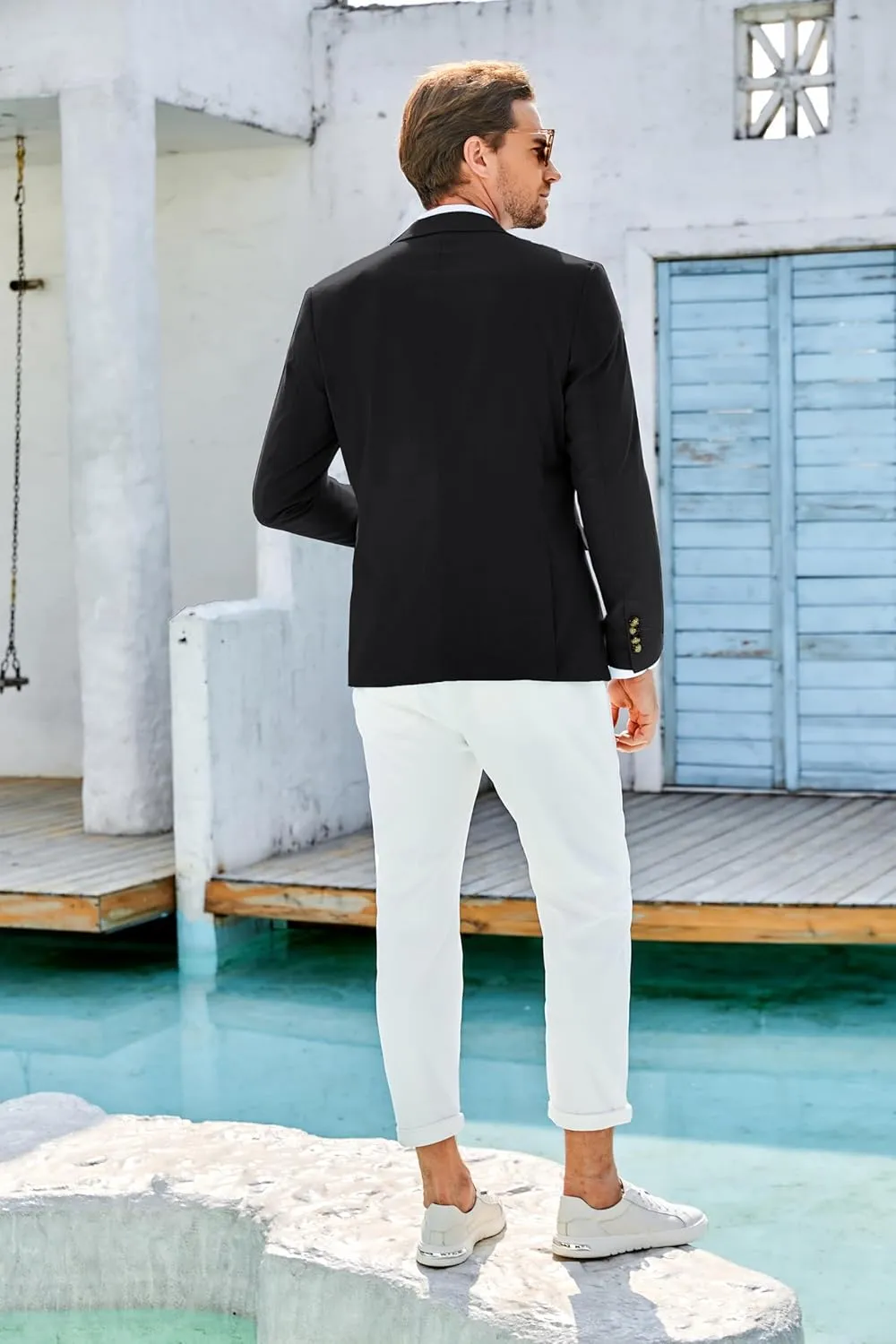 GRACE KARIN Casual Blazer for Men Slim Fit Mens Suit Jacket Lightweight Sport Coat Two Button