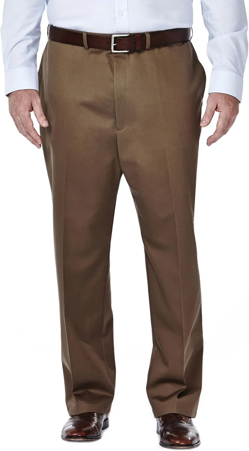 Haggar Men's Work to Weekend Hidden Expandable Waist No Iron Flat Front Pant