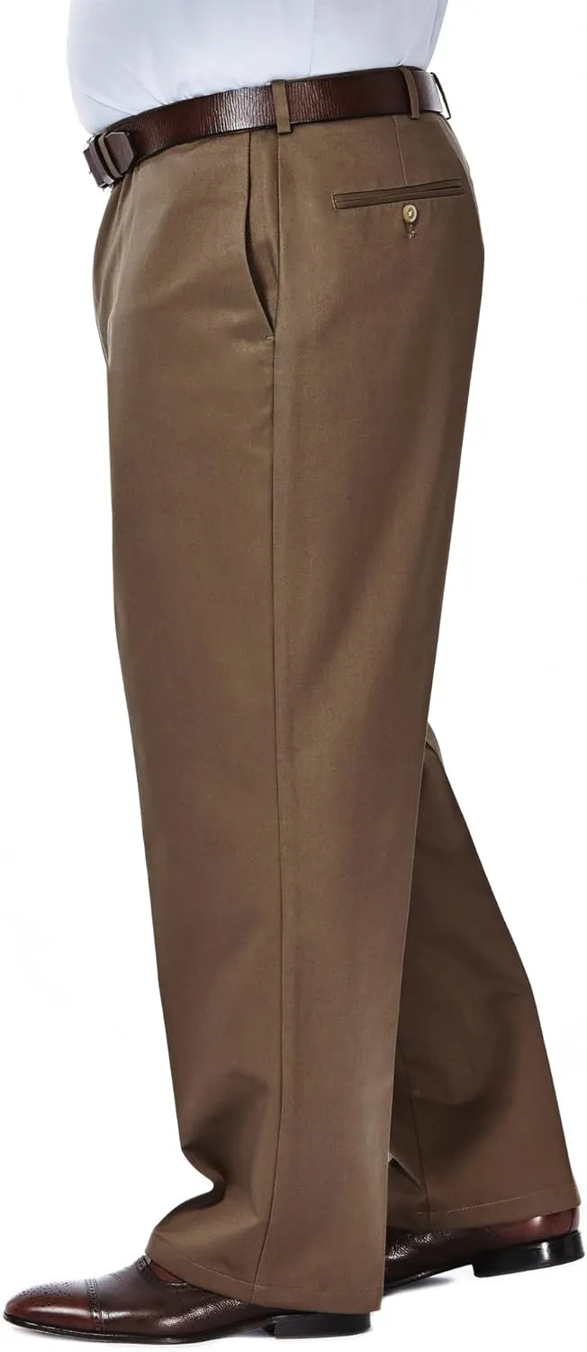 Haggar Men's Work to Weekend Hidden Expandable Waist No Iron Flat Front Pant