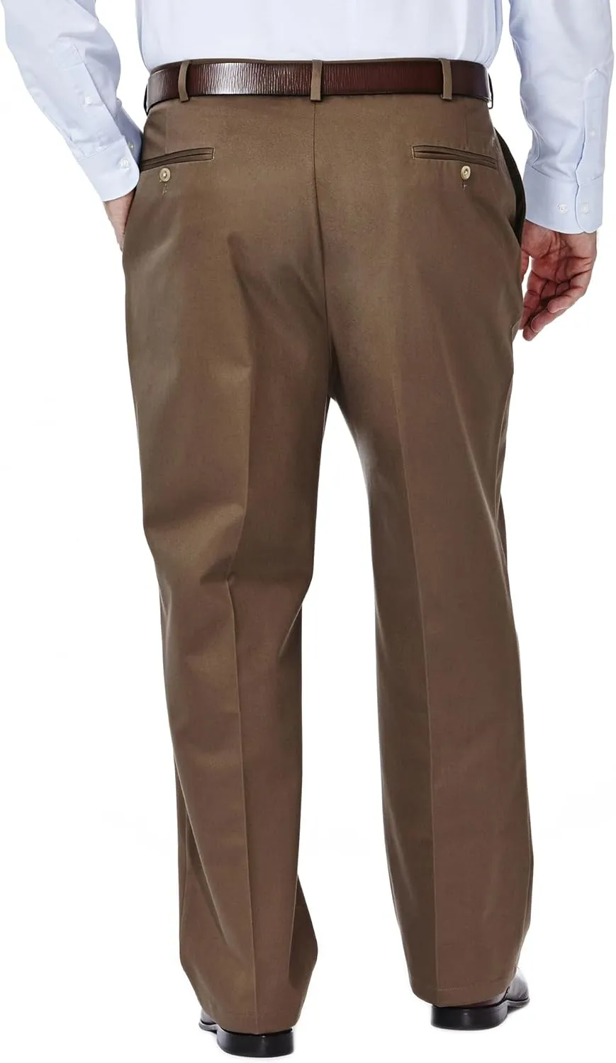 Haggar Men's Work to Weekend Hidden Expandable Waist No Iron Flat Front Pant