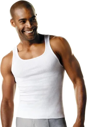 Hanes Men's Tall Tagless ComfortSoft Tank Undershirt (3 Pack) (Wh, XX-Large Tall 50"-52" Chest)