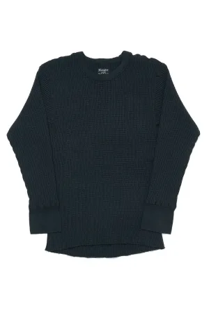Homespun Knitwear Crew Thermal Bulky Waffle Black