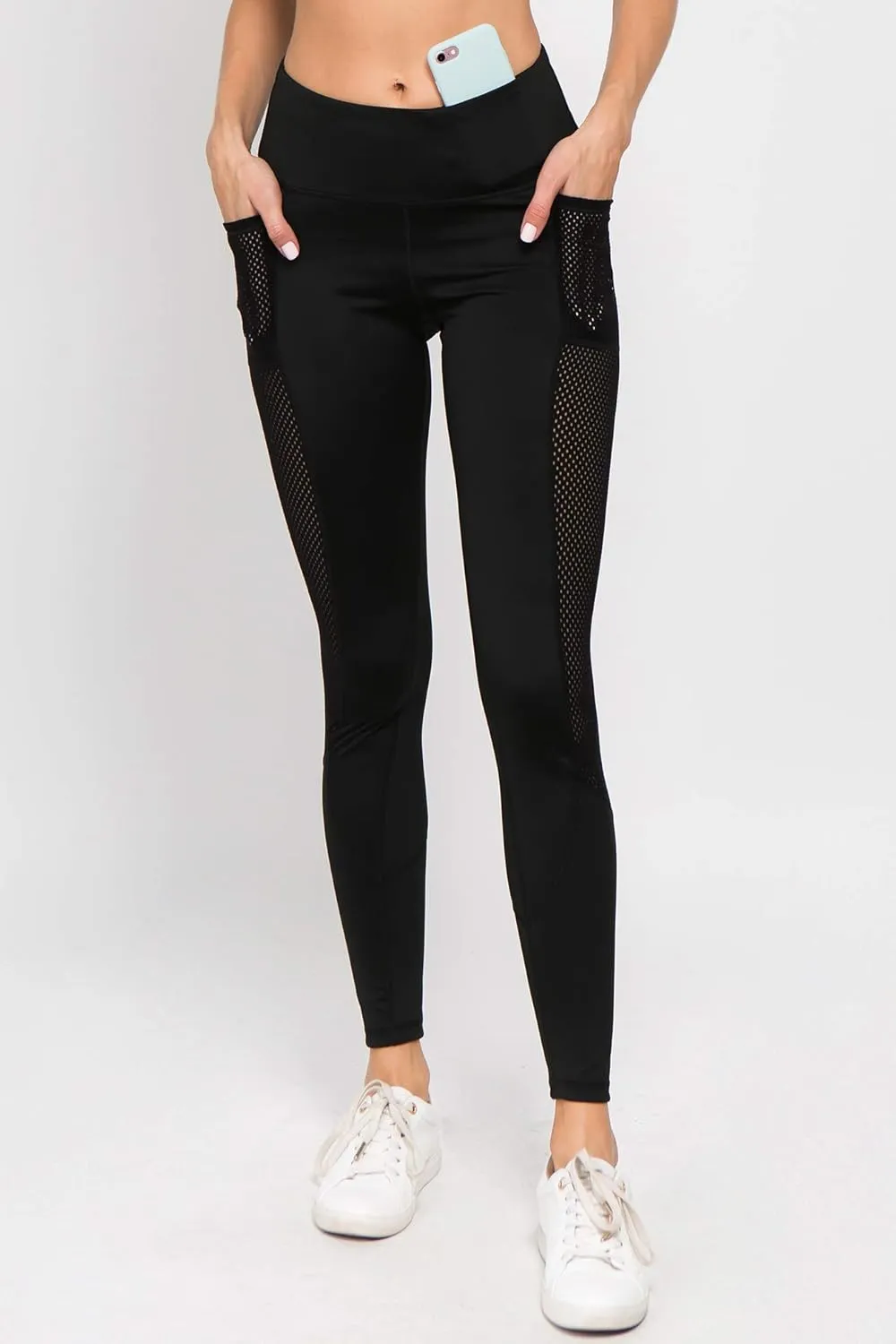 ICONOFLASH Women's Active Tummy Control High Waist Leggings - Yoga Workout Pants with Phone Pocket - Plus Size Options
