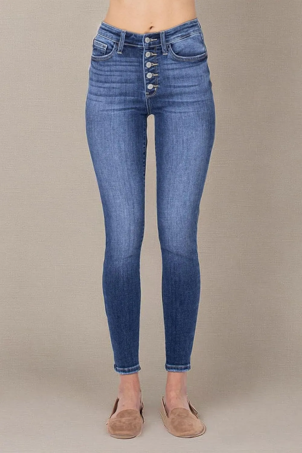Judy Blue Women's High Waist Button Fly Skinny Jeans 82319